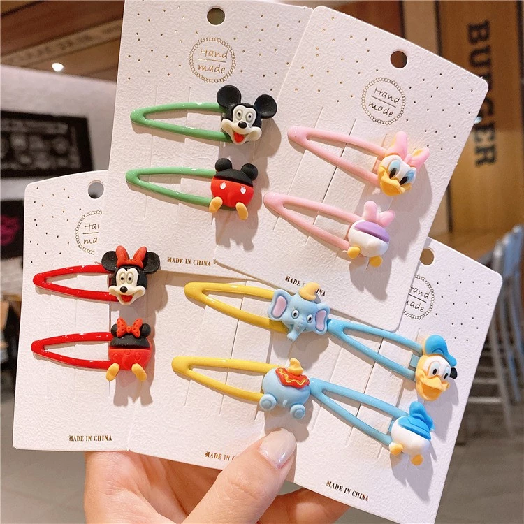 [Sẵn HCM] Set 2 kẹp tóc bấm hoạt hình cực xinh hình Minnie, mickey, donal cho bé - kẹp tóc bé gái - Selenshop