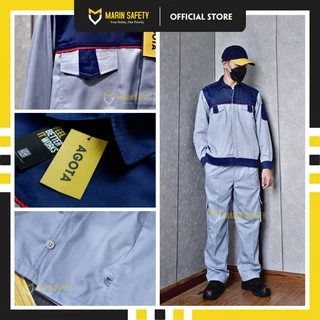 Quần áo bảo hộ lao động AGOTA QA05 vải kaki 3/1 dày dặn, phối màu đẹp (1 bộ) - Marin Safety