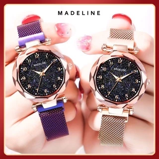 Đồng hồ nữ Madeline M45 mặt số dây nam châm viền kim loại dạ quang tuyệt đẹp
