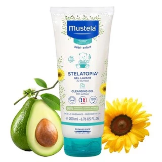 Gel Tắm Gội Cho Trẻ Sơ Sinh & Em Bé Da Chàm Thể Tạng Mustela Stelatopia Cleansing Gel 200ml