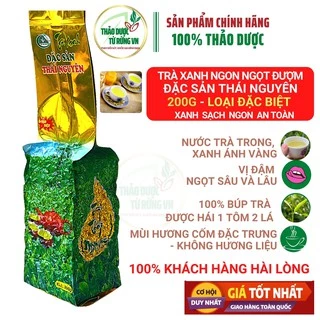 Trà Xanh 200 g - Chè Thái Nguyên Đệ Nhất Danh Trà Hài Lòng Thực Khách Gần Xa Thảo Dược Từ Rừng  - Quà Biếu Loại Đặc Biệt