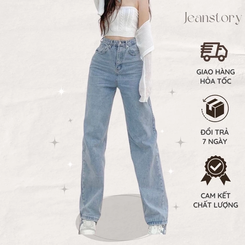 Quần Josie Jeans Ống Suông Xanh Nhạt