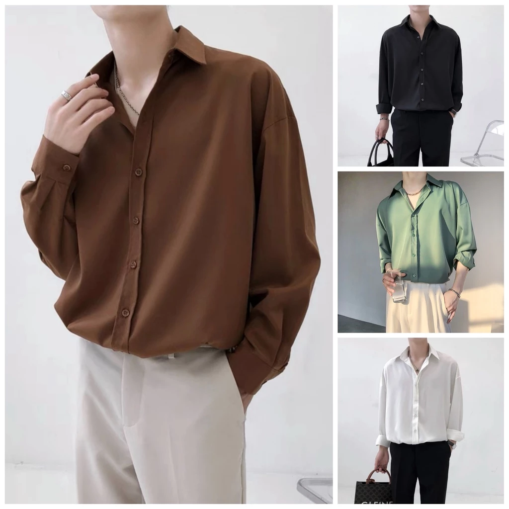 Áo sơ mi dài tay basic nam nữ unisex form rộng cực đẹp, chất vải đũi trơn Hàn cao cấp mịn chống nhăn, mặc 4 mùa SLEEVE