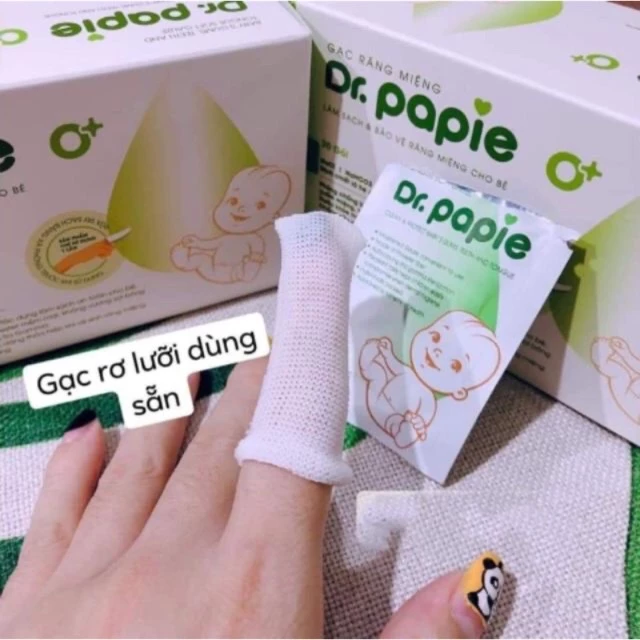 Gạc Rơ Lưỡi Dr Papie vệ sinh răng miệng cho bé / tưa lưỡi