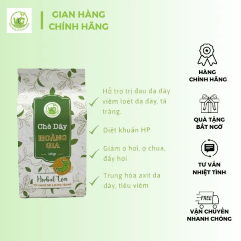 CHÈ DÂY HOÀNG GIA  - Hỗ Trợ Đau Dạ Dày , Ợ Chua , Đầy Bụng , Khuẩn HP (FREE SHIP)