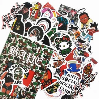 Sticker BAPE Nhựa PVC, không thấm nước, dán nón bảo hiểm, xe, laptop, điện thoại, Vali, ...Siêu Hot