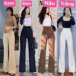 Quần tây ống loe 2 cúc cạp lưng cao tôn dáng Quần Bigsize Kim Ngân từ 50 kg đến 100 kg M/L/XL/Xxl Quần ống loe bigsize