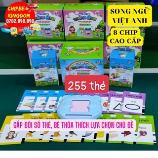 (Tuyển sỉ)Máy đọc thẻ Song ngữ VIỆT ANH, máy đọc thẻ tiếng anh flashcard 255 thẻ, 24 chủ đề và 112 thẻ,12 chủ đề cho bé