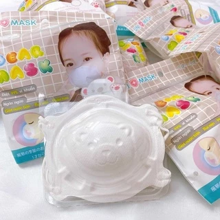 Set 3 chiếc Khẩu trang 3D hình gấu Uni Mask cho bé sơ sinh từ 0-3 tuổi