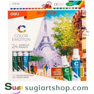 Màu Acrylic Deli dạng tuýp 12ml  Mã hàng EC12  [ Sugi Art Shop ]