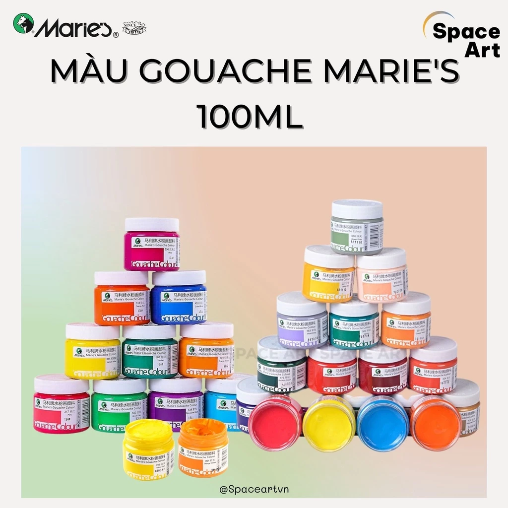 Màu Bột Màu Gouache Marie's 100ml (màu lẻ )