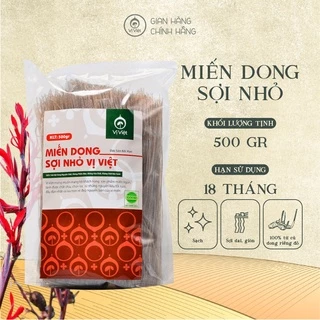 Miến Dong Sợi Nhỏ  Bắc Cạn Cao Cấp VỊ VIỆT,100% Từ Củ Dong Riềng Đỏ,không hoá chất, sợi miến dai ngon an toàn,500 gram