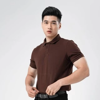 Áo Thun Polo Nam Cổ Bẻ Màu Nâu Vải Cotton Cá Sấu Thương Hiệu MrTwins®