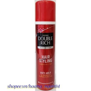 Mousse Dưỡng Tóc 150ml Double Rich Giữ Nếp Tóc Tự Nhiên Bồng Bềnh Chính Hãng.