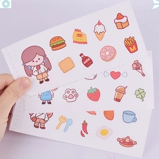 Set sticker dán 2D trang trí xinh xắn (1 bảng)