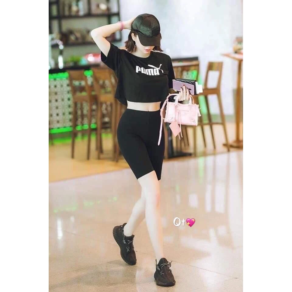 💖MỚI VỀ💖 Quần Legging Lửng Nữ Xuất Hàn 🦋 Quần Biker Ôm Tập Gym Dáng Ngắn 🦋 SD46