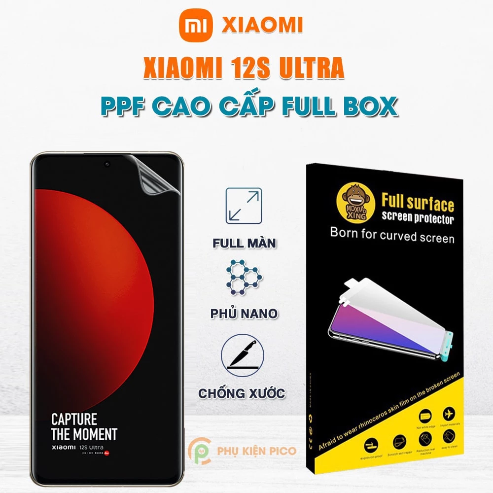 Dán màn hình Xiaomi 12S Ultra / Mi 13 Pro full màn hình dẻo trong suốt PPF Moxiao Xing- Dán Màn hình Xiaomi Mi 12S Ultra