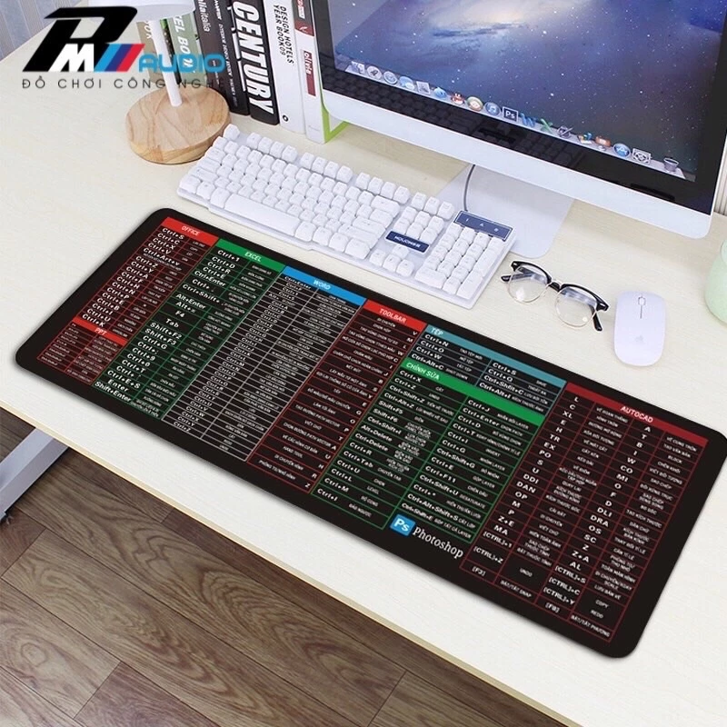 Lót chuột cỡ lớn ✨ pad chuột ✨phím tắt (800x300x2mm)chống nước, chống bụi, di chuột êm(phím tắt)