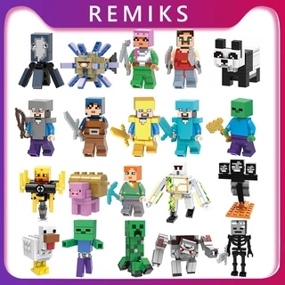 Đồ Chơi Lắp Ráp Mô Hình Nhân Vật Trong my world Minifigures Tương Thích Alex Steve Iron Golem Zombie Guardian DIY