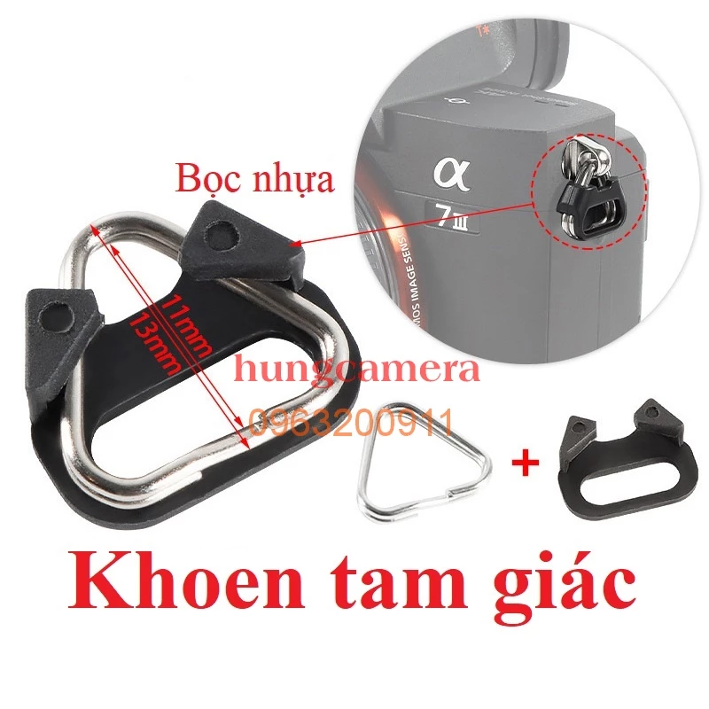 Khoen gắn dây đeo máy ảnh, khoen tam giác, khoen tròn