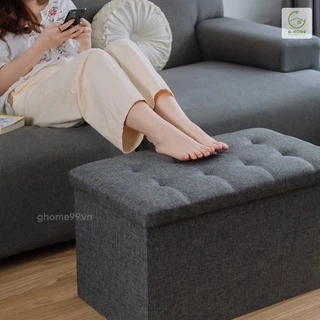 Sofa Gấp Gọn Size L Hộp Đựng Đồ Khung Gỗ Bọc Vải Cao Cấp