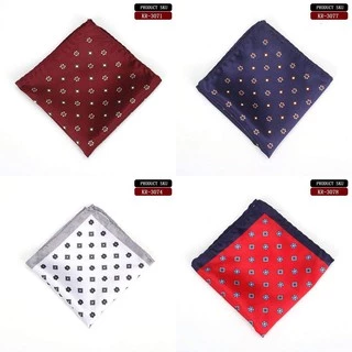 Khăn cài áo vest cho nam - pocket square họa tiết hoa nhí