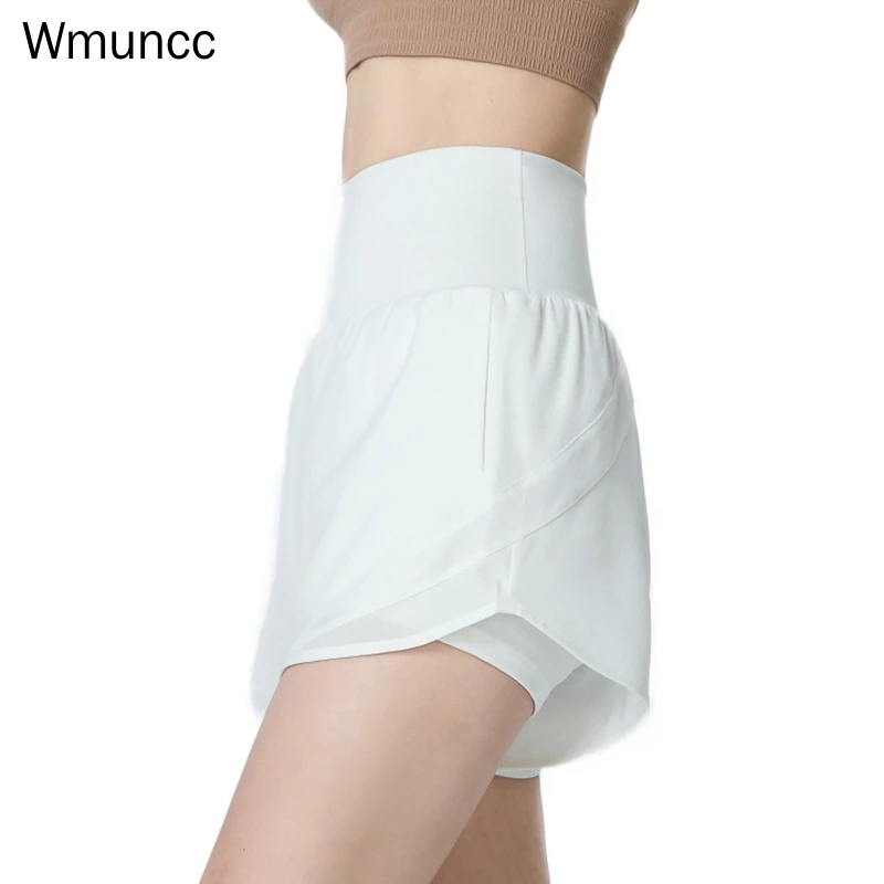 Wmuncc 2026 Quần Short Thể Thao Thoáng Khí Nữ Chống Nhẹ Rời Giả Hai Mảnh Quần Short Tập Yoga Có Túi Nhanh Khô Chạy Bộ Quần Thể Dục