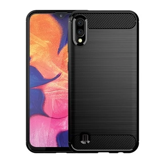 Sọc chải sợi Carbon Samsung Galaxy A10 M10 Vỏ điện thoại tpu silicon mềm Vỏ bảo vệ chống sốc