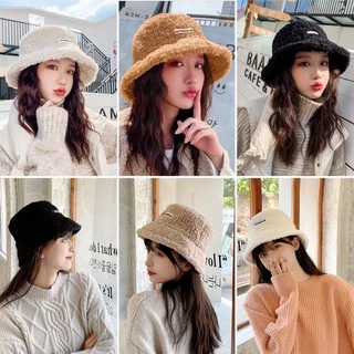 Mũ nón len nữ Hàn Quốc iLita bucket lông cừu ulzzang đẹp mùa đông thời trang đủ màu trắng, nâu, be, đen, vàng, cam, hồng