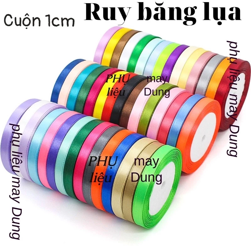 ruy băng lụa cuộn 1cm 22 mét