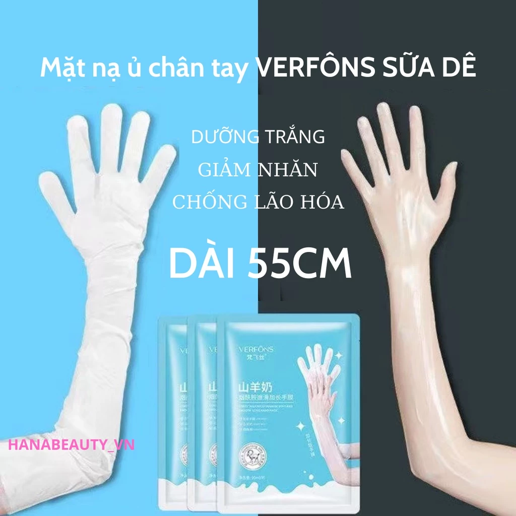 Mặt Nạ Ủ TAY dưỡng da tay dưỡng ẩm tay 55CM SỮA BÒ NIACINAMIDE Trắng Da Giảm Thâm Giảm Nhăn Mịn Màng nội địa Trung