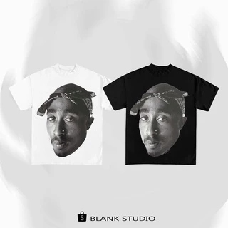 BLANK | Áo Thun TUPAC Tay Lỡ Unisex - Đen/Trắng Cổ Tròn