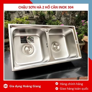 Chậu rửa chén bát inox Sơn Hà S82 2 hố cân chính hãng - Bảo hành 5 năm