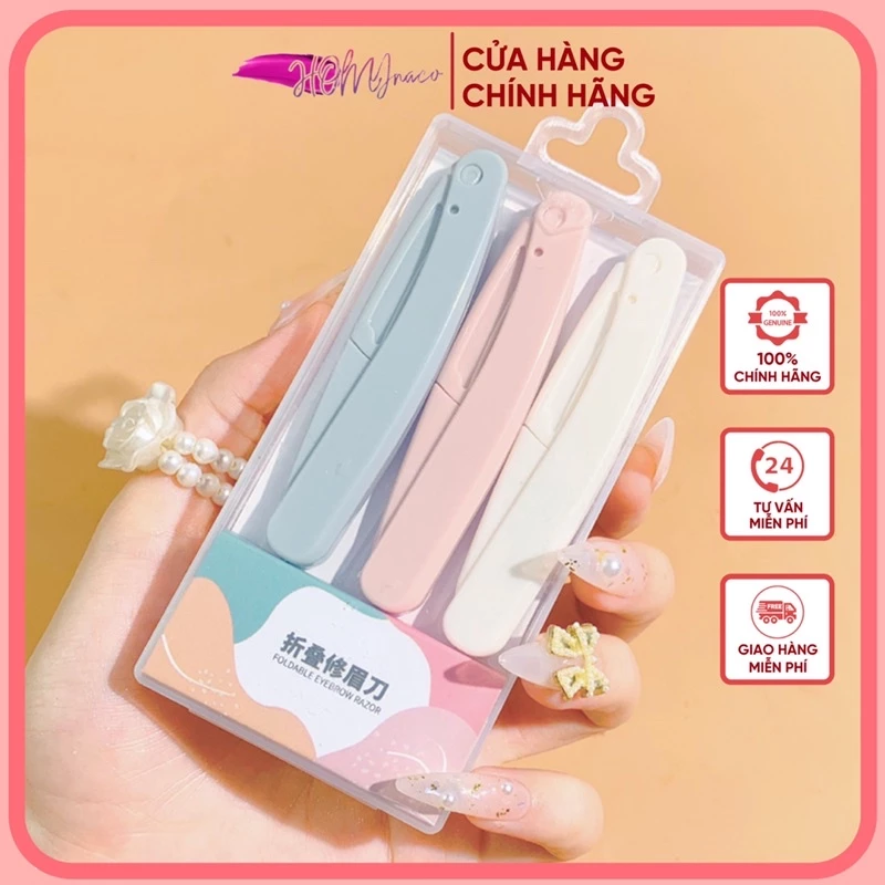 Set hộp 3 dao cạo tỉa lông mày Ailin tạo nét chân mày makeup