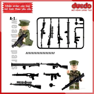 Vỉ phụ kiện vũ khí 6 món cực chất - Đồ chơi Lắp ghép Xếp hình Mô hình Mini Minifigures Army MOC