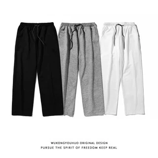 Quần thun đen ống rộng ống suông baggy nam nữ PHong cách unisex - vải co giãn tốt quần ulzzang