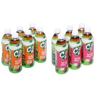 Lốc 6 Chai Trà C2 Hương Vải / Đào Hồng Trà / Dâu Anh Đào / Chanh 455ml