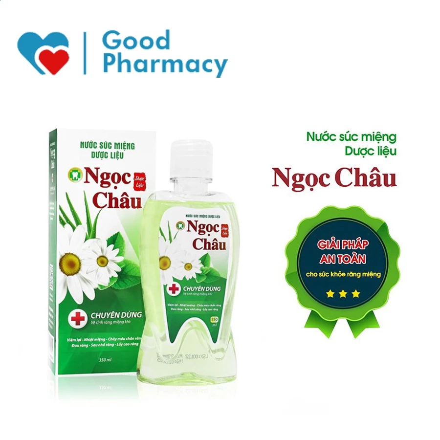 Nước súc miệng dược liệu Ngọc Châu giúp làm sạch răng miệng, ngăn mùi hôi, nhiệt miệng, chảy máu chân răng, sâu răng