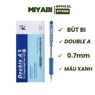 Bút bi xanh Double A Tritouch hộp 12 cái cao cấp loại ngòi 0,7mm - Bút bi mực xanh - MIYABI STORE