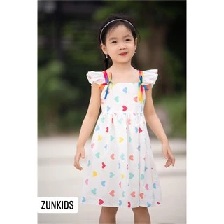 ZUNKids-Váy Tim Cầu Vồng