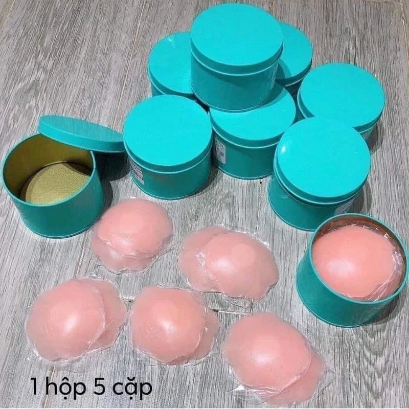 Hộp 5 đôi miếng dán ngực, 10 miếng dán ti silicon tái sử dụng nhiều lần