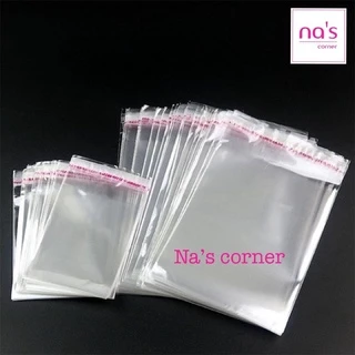 100 cái Túi kiếng trong dán keo không có lỗ treo  Túi bóng kính nilon opp size lớn từ 20cm