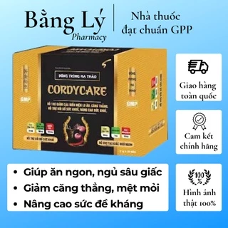 Đông trùng hạ thảo Cordycare - giúp bồi bổ sức khỏe, giảm căng thẳng, mệt mỏi, ăn ngon, ngủ tốt (hộp 60 viên)