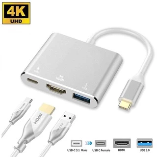 Hub chuyển đổi USB Type C 3 IN 1 ra HDMI, USB 3.0, Type C