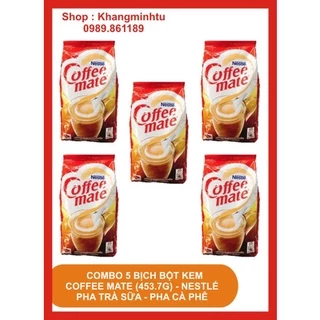 Combo 5 Bịch Bột kem coffee mate 453,7gram - Nestle pha trà sữa, cà phê