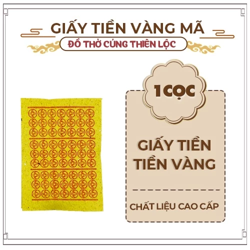 Giấy Tiền Vàng Cao Cấp Hàng Mã Đồ Thờ Cúng Thiên Lộc - Bó 10 Xấp