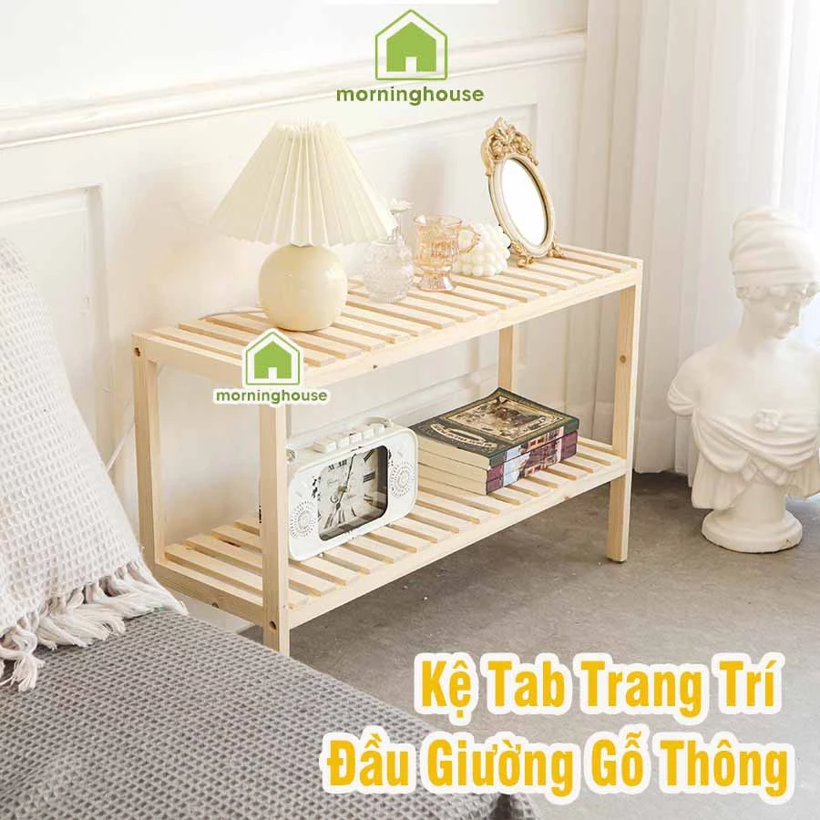 Kệ Trang Trí Đầu Giường Gỗ Thông Morning House- 2T800