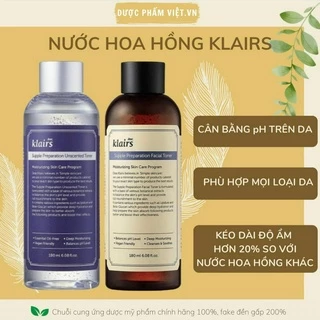 Nước Hoa Hồng Klairs Supple Preparation Toner 180ml