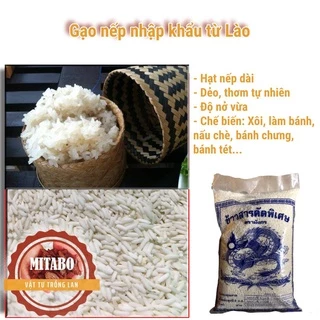 1kg gạo nếp nhập khẩu từ Lào dẻo, thơm, ngon gạo nếp chuẩn Mitabo