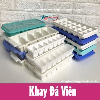 Khay làm đá viên to, viên nhỏ bằng nhựa có nắp và không nắp bền đẹp